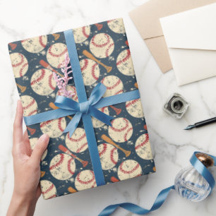Papel De Regalo Béisbol clásico angustiado