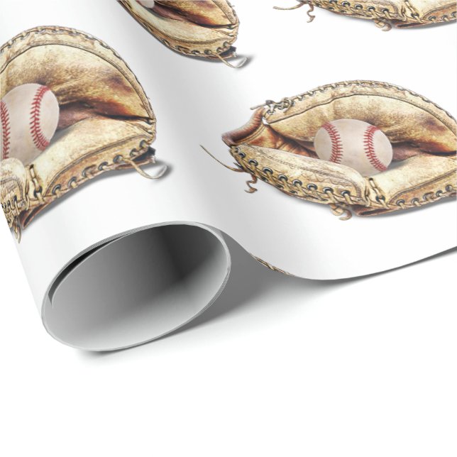 Papel De Regalo béisbol en guante (Esquina del rollo)