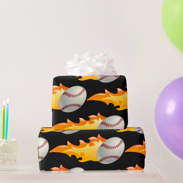 Papel De Regalo Béisbol en llamas (Subido por el creador)