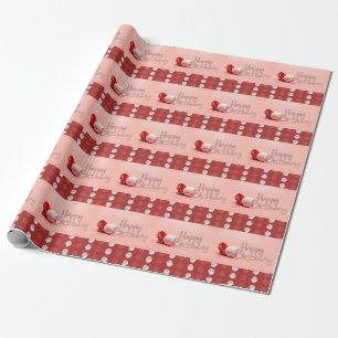 Papel De Regalo Béisbol Feliz cumpleaños con antecedentes rosas y