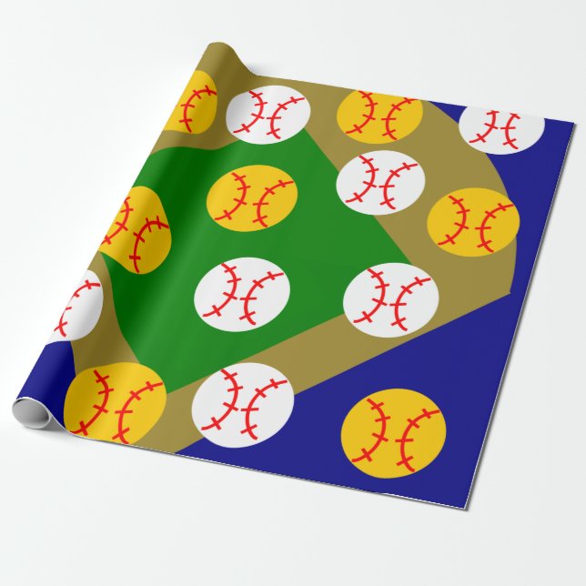 Papel De Regalo Béisbol/Softbol (Desenrollado)