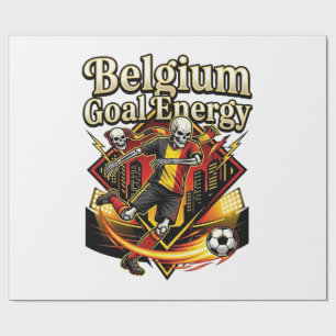 Papel De Regalo Bélgica Gol Energía Esqueleto Delantero Naciones N