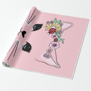 Papel De Regalo Bella cara de gato, regalo de amante de Kitty, gat