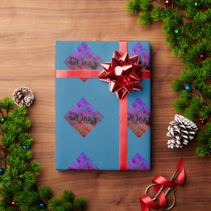 Papel De Regalo Bella MANDALA AZUL NEGRO