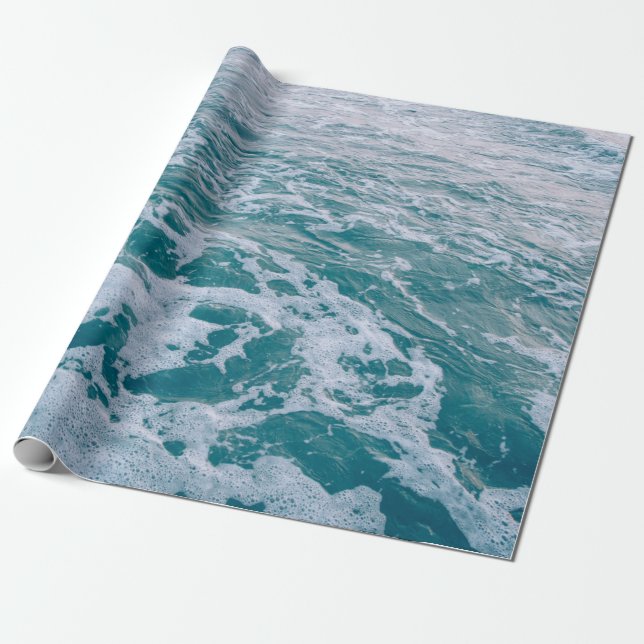 Papel De Regalo Bella olas de mármol marino texturehipster,backgro (Desenrollado)
