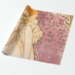 Papel De Regalo Belleza de mujer mucha Art Nouveau