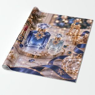 Papel De Regalo Belleza de Navidad Azul Zafiro
