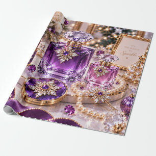 Papel De Regalo Belleza de Navidad de Lujo Púrpura