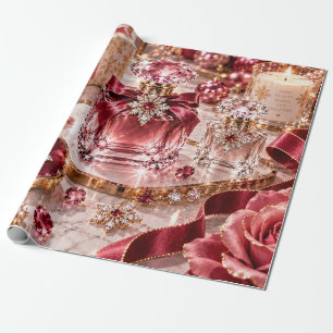 Papel De Regalo Belleza de Navidad de Lujo Rubí