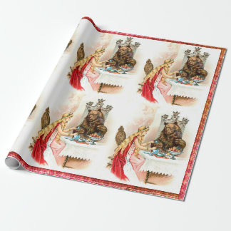 Papel De Regalo Belleza En Rosa Y La Bestia