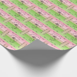 Papel De Regalo Belleza flotante: Rollo de regalo de Peony Line Ar