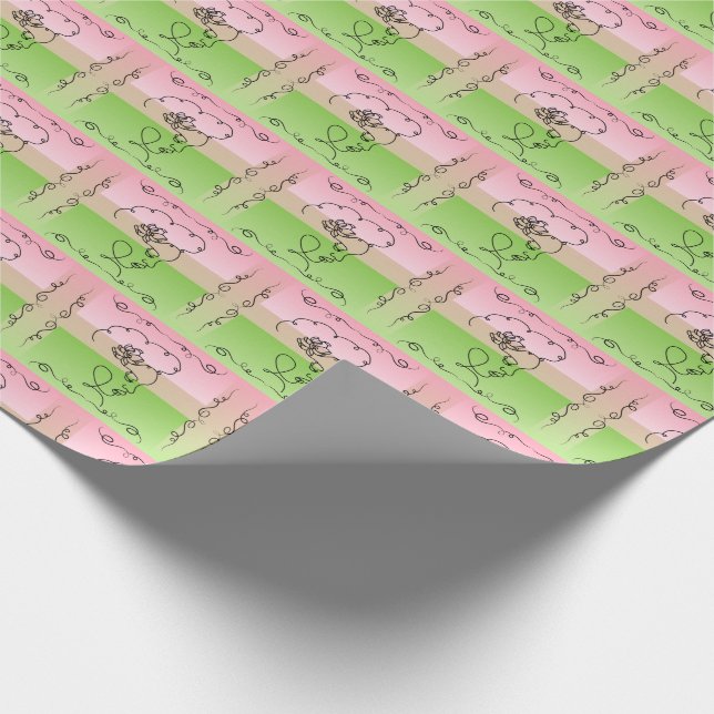 Papel De Regalo Belleza flotante: Rollo de regalo de Peony Line Ar (Esquina)