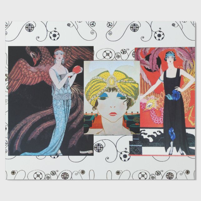 PAPEL DE REGALO BELLEZA Y FOENIX,DISEÑADOR DE MODA ARTISTA (Superficie plana)