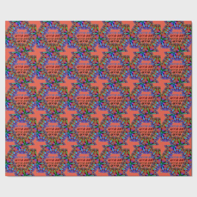 Papel De Regalo Bello DÍA BUENO NARANJA VERDE MARRÓN MANDALA (Costura)