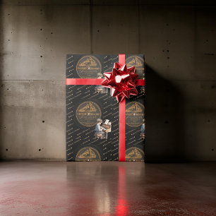 Papel De Regalo Bello piano infantil Víctor record Bronce negro