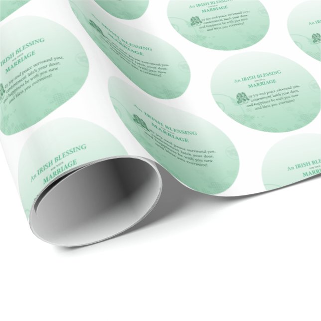 Papel De Regalo Bendición a Boda irlandés (Esquina del rollo)
