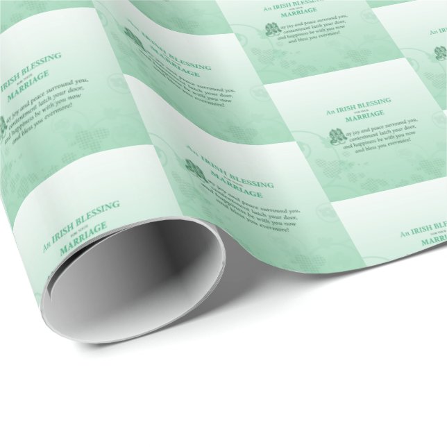 Papel De Regalo Bendición a Boda irlandés (Esquina del rollo)
