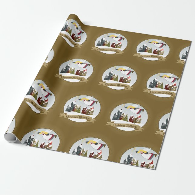 Papel De Regalo Bendiciones de navidades - Ángel Navidades (Desenrollado)