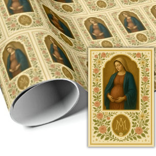 Papel De Regalo Bendita Madre Esperando Niños Viernes Floral