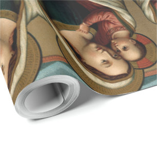 Papel De Regalo Bendita Virgen María Cristo Navidades