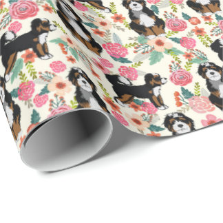 Papel De Regalo Bernedoodle Floral Dog