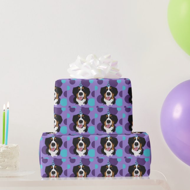 Papel De Regalo Bernese Mountain Dog Birthday (Regalos de fiesta)