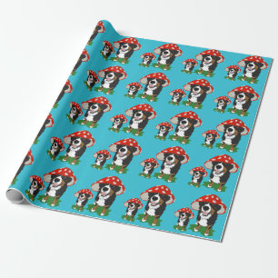 Papel De Regalo Bernese Mountain Dog Red Mushroom Cap