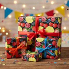 Papel De Regalo Berries y Citrus Delight