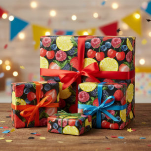 Papel De Regalo Berries y Citrus Delight