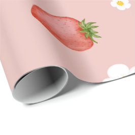 Papel De Regalo Berry 1er cumpleaños Fresa temática de envolver