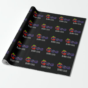 Papel De Regalo Berry Guay Funny Strawberry Blueberry Pun Dark BG
