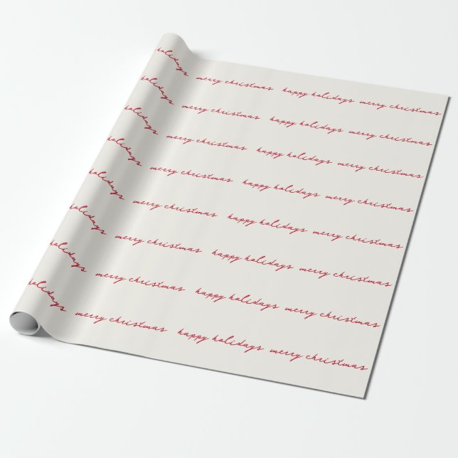 Papel De Regalo berry rojo de tinta manuscrita en personalizado de (Desenrollado)