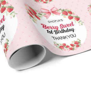 Papel De Regalo Berry Sweet 1er cumpleaños