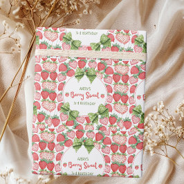 Papel De Regalo Berry Sweet 3rd Birthday Strawberry Party 