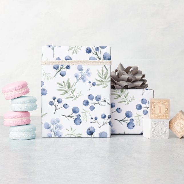Papel De Regalo Berry Sweet Blueberry Bow Baby Shower Napkins (Baby Shower)