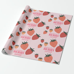 Papel De Regalo Berry Sweet Strawberry Custom Name Pink