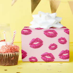 Papel De Regalo Beso de Labial Brillo Glam