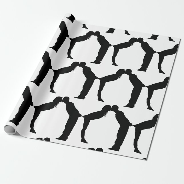 PAPEL DE REGALO BESO DE PAREJA DE BODAS (Desenrollado)