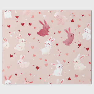 Papel De Regalo Besos de conejito y deseos del corazón