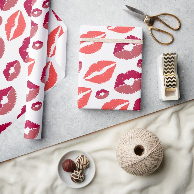 Papel De Regalo Besos de San Valentín para despedir a la señorita  (Artesanía)