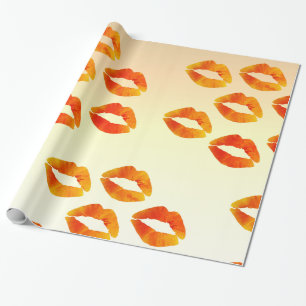 Papel De Regalo Besos,Papel de envolvimiento de labios, 30 en x 6