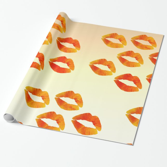 Papel De Regalo Besos,Papel de envolvimiento de labios, 30 en x 6  (Desenrollado)