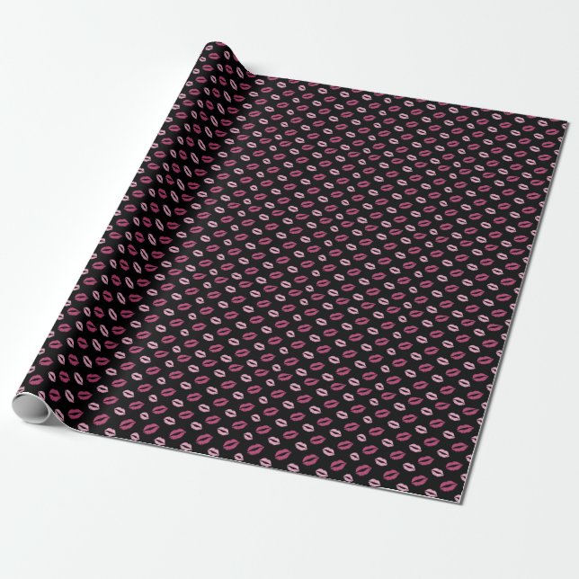 Papel De Regalo Besos Rosados (Desenrollado)