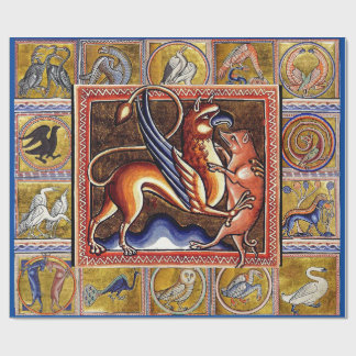 Papel De Regalo BESTIARIO MEDIEVAL EXTRAÑO, GRIFFIN, WILD BOAR, An