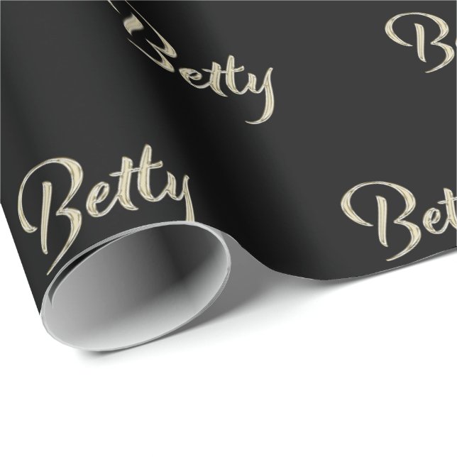 Papel De Regalo Betty white gold Handwriting Geschenkpapier (Esquina del rollo)