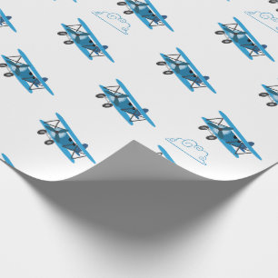 Papel De Regalo Bi-Avión En Nubes Apretado