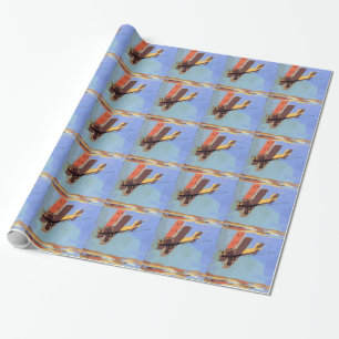 Papel De Regalo Bi Plane Vintage