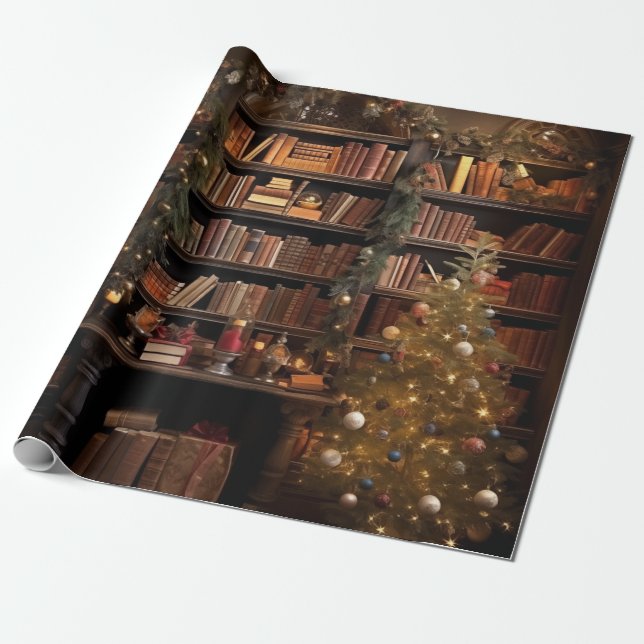 Papel De Regalo Biblioteca Fancy Holiday (Desenrollado)