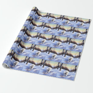 Papel De Regalo Bichon Frise Let It Snow Navidades