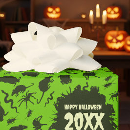 Papel De Regalo Bichos Raros Feliz Halloween Agrega El Año Oscuro